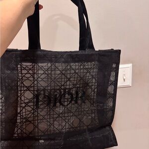 Christian Dior Black Sheer Tote Bag